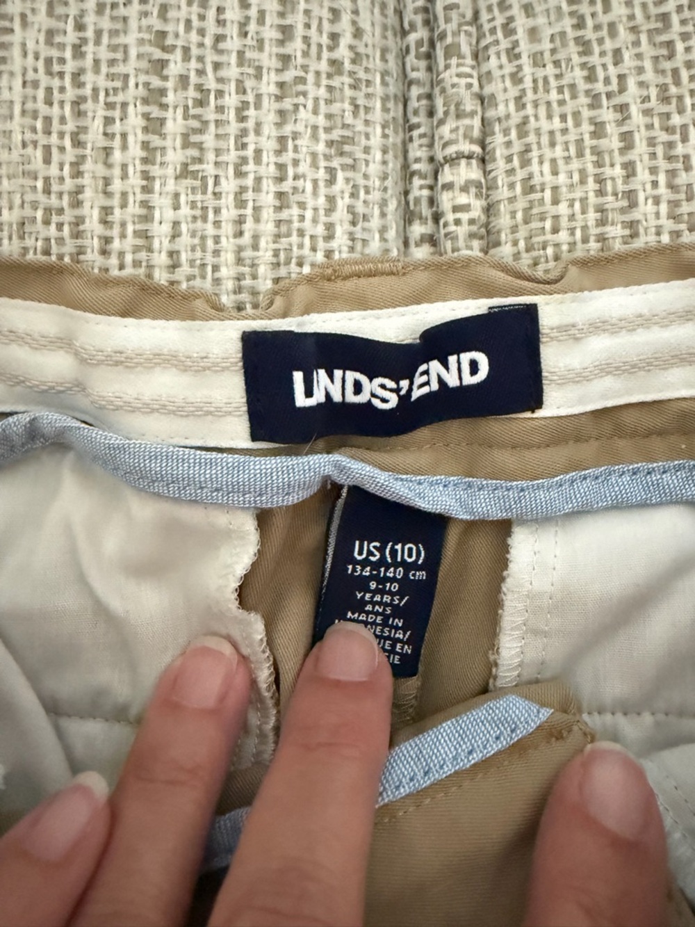 Lands' End Tan Kids' Uniform Shorts/ Lot of 3 - Picture 4 of 6